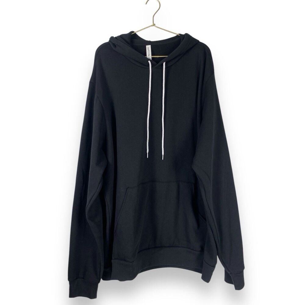 Bella + Canvas  Unisex Sponge Fleece Pullover‎ Hooded Sweatshirt Black  3X WP463